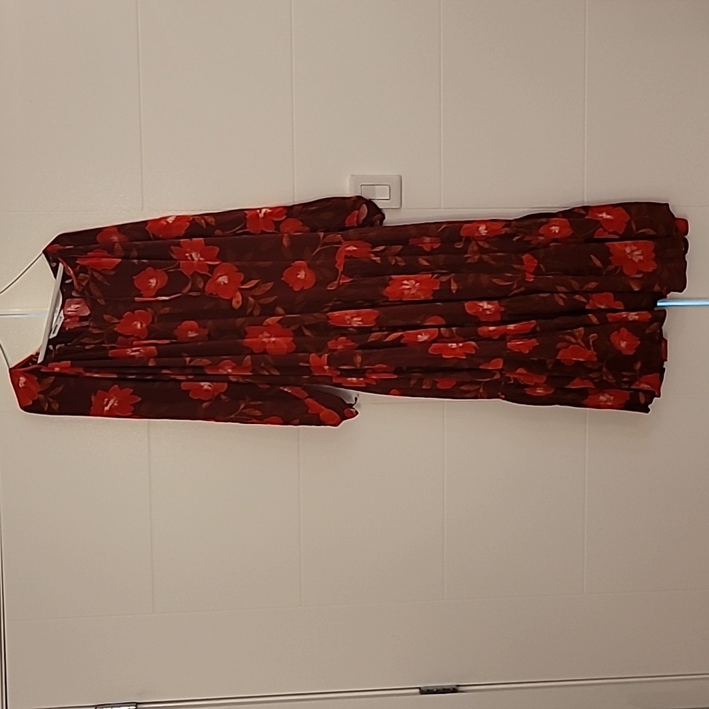 Sonoma Goods For Life Tiered Long Sleeve Maxi Dress size 3x reds .